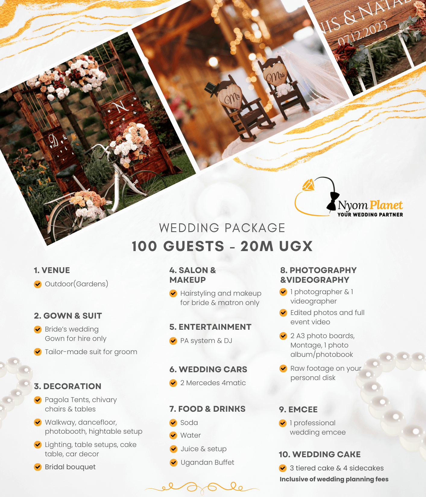 100 Guests wedding package at 20m ugx